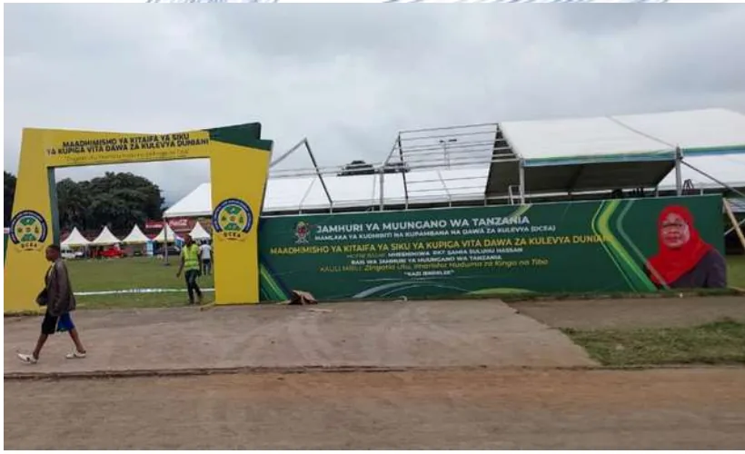 Presidential branding wall featuring President Samia Suluhu Hassan as Guest of Honor