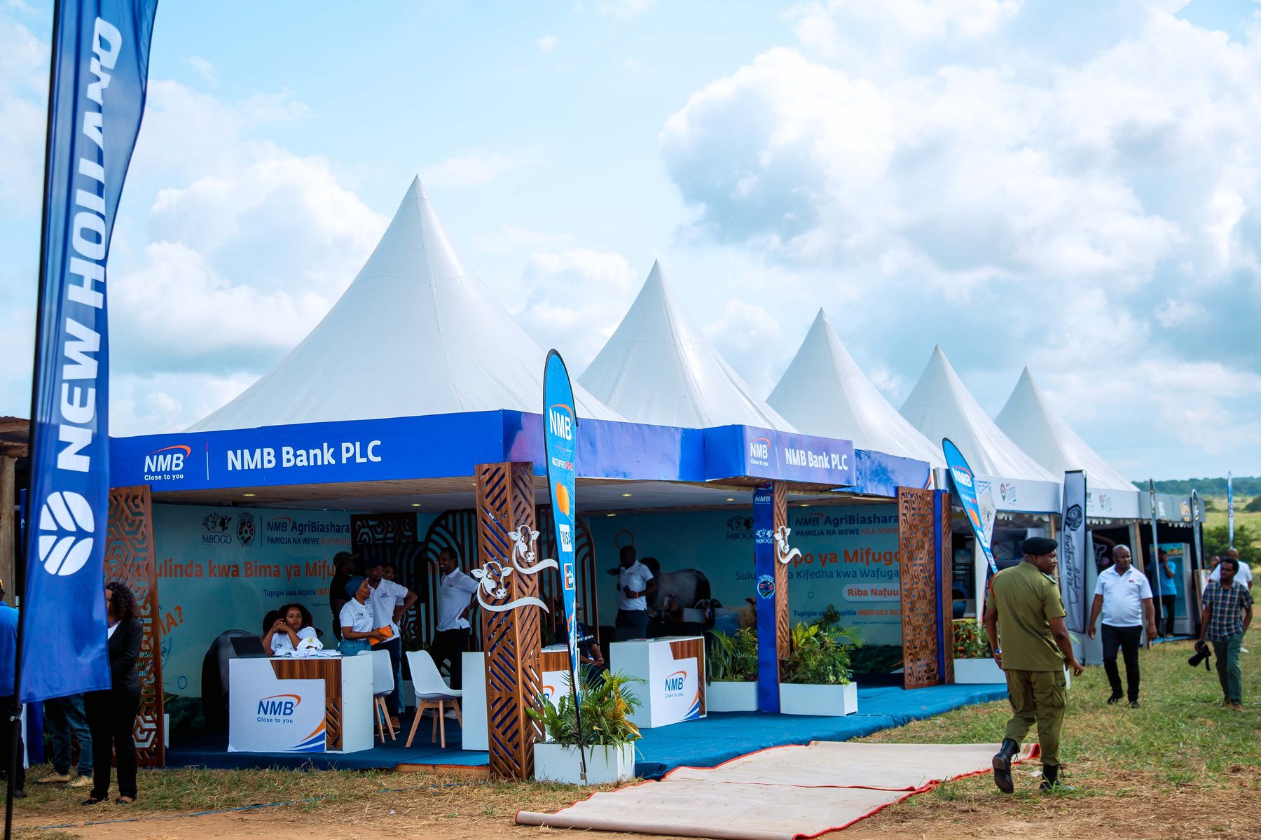 NMB AgriBiashara branded tents at the Ubena Zomozi livestock activation, Morogoro