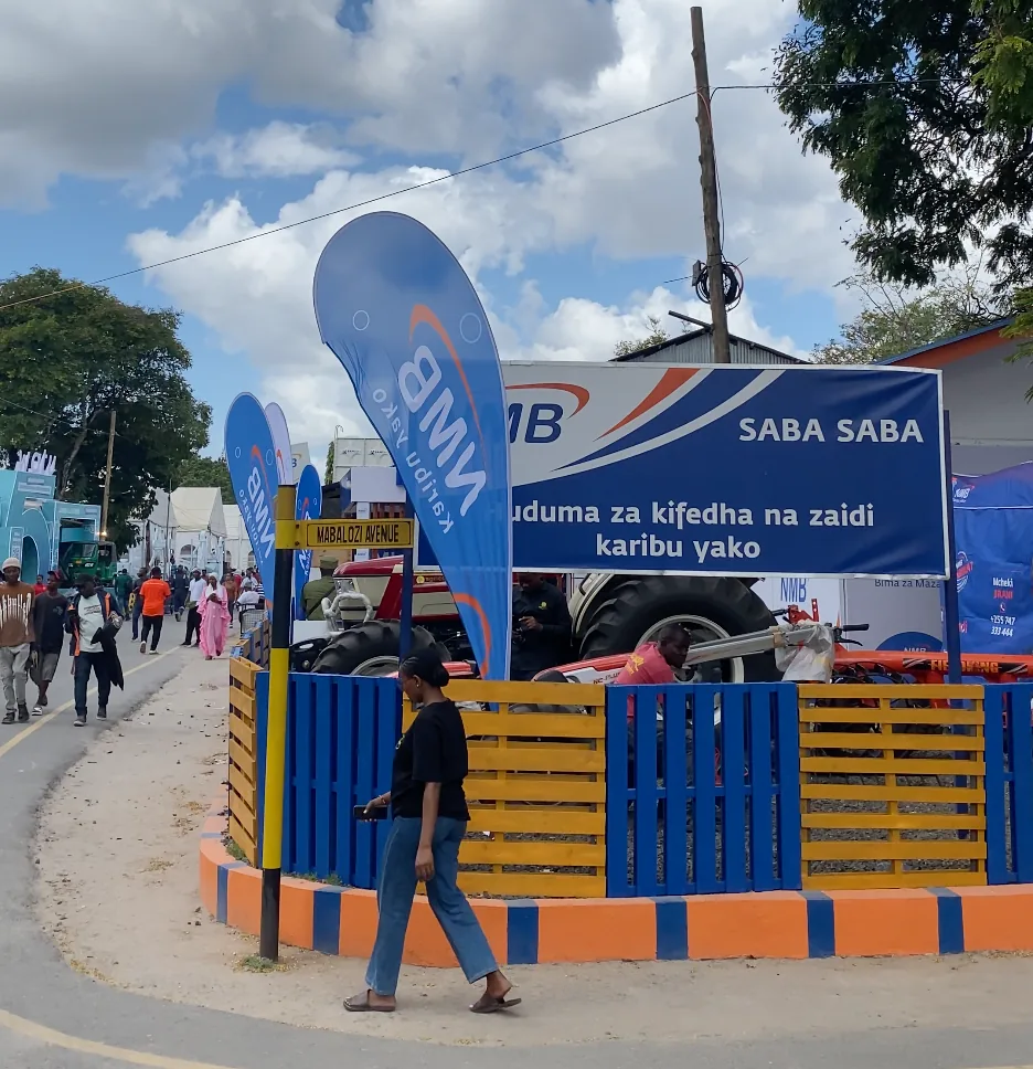NMB Saba Saba welcome banner and branded fencing at the TanTrade Sabasaba Grounds