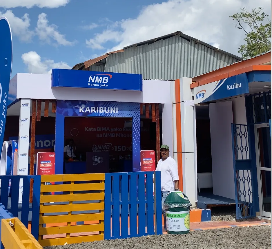 NMB pavilion Karibuni welcome entrance, custom-fabricated for the Saba Saba trade fair
