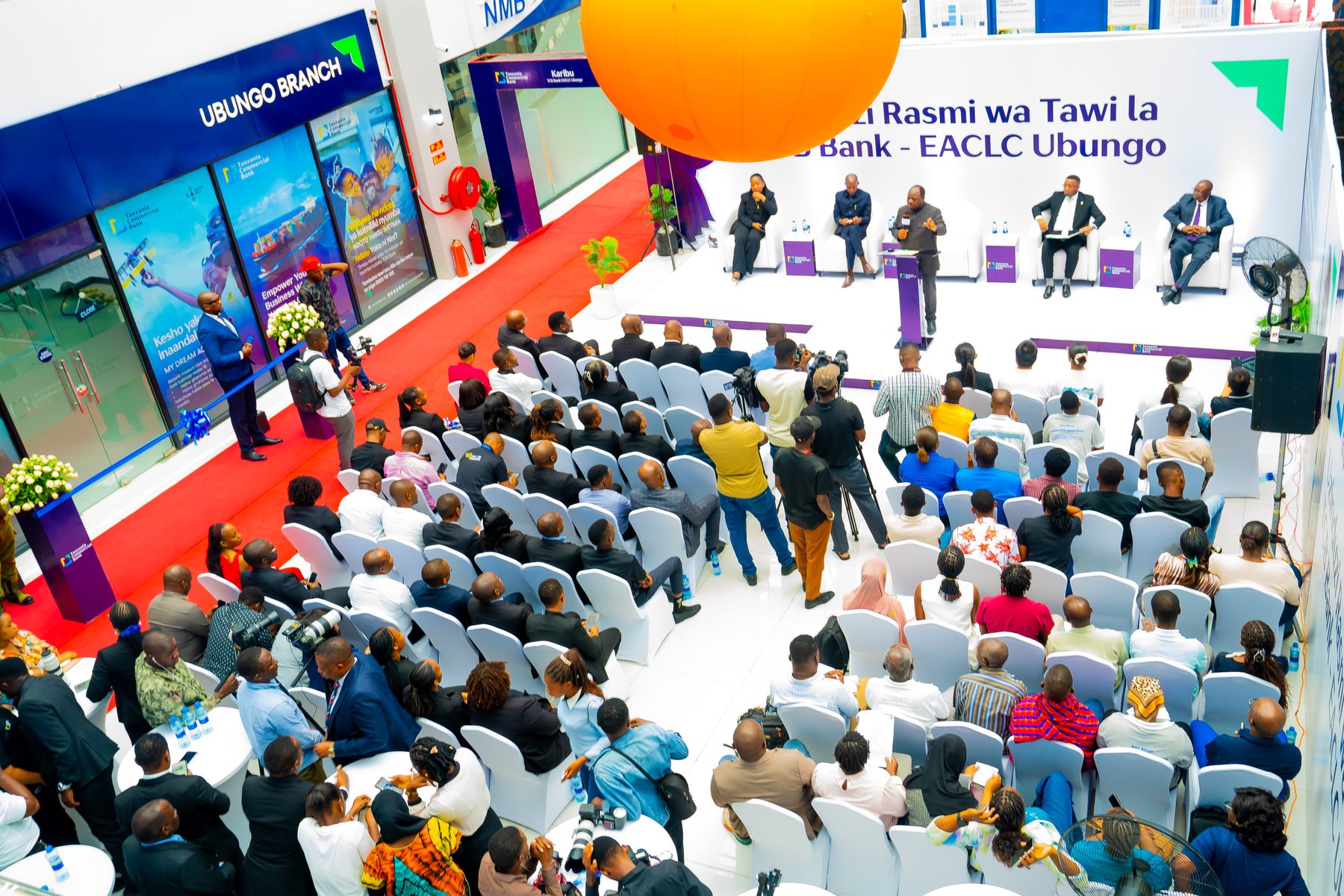 TCB Ubungo Branch launch, aerial view of the ceremony inside EACLC